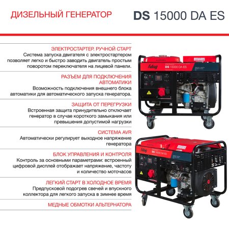 FUBAG Дизельный генератор (трехфазный) с электростартером и коннектором автоматики DS 15000 DA ES в Омске фото