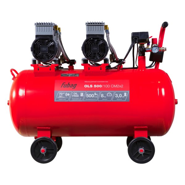 Компрессор воздушный безмасляный малошумный FUBAG OLS 500/100 CM2х2 + Набор пневмоинструмента (5 предметов) в ПОДАРОК в Омске фото