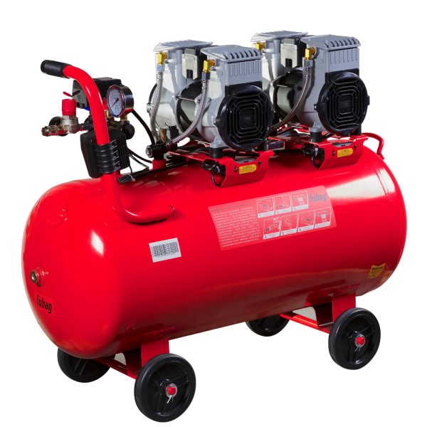 Компрессор воздушный безмасляный малошумный FUBAG OLS 500/100 CM2х2 + Набор пневмоинструмента (5 предметов) в ПОДАРОК в Омске фото