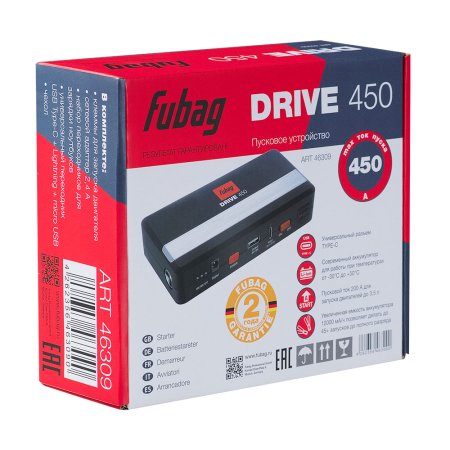 Пусковое устройство FUBAG DRIVE 450 с разъемом type-C на входе в Омске фото