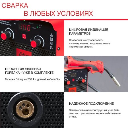Полуавтомат сварочный FUBAG IRMIG 180 SYN с горелкой 250 А 3 м в комплекте в Омске фото