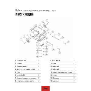 Комплект колес и ручек для генераторов FUBAG в Омске фото