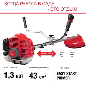 FUBAG Бензиновый триммер FPT 43 + Триммерная леска  сечение витой квадрат L 130 м * 2.4 мм в ПОДАРОК в Омске фото