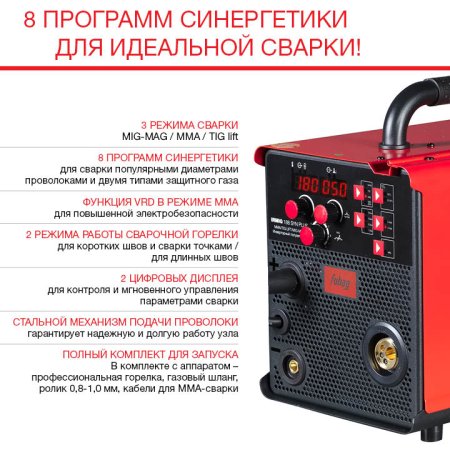 Полуавтомат сварочный FUBAG IRMIG 188 SYN PLUS c горелкой FB 250 3 м в Омске фото